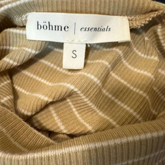 NWOT Bohme | Essential Striped Tan Mock Neck (S) - Picture 5 of 5